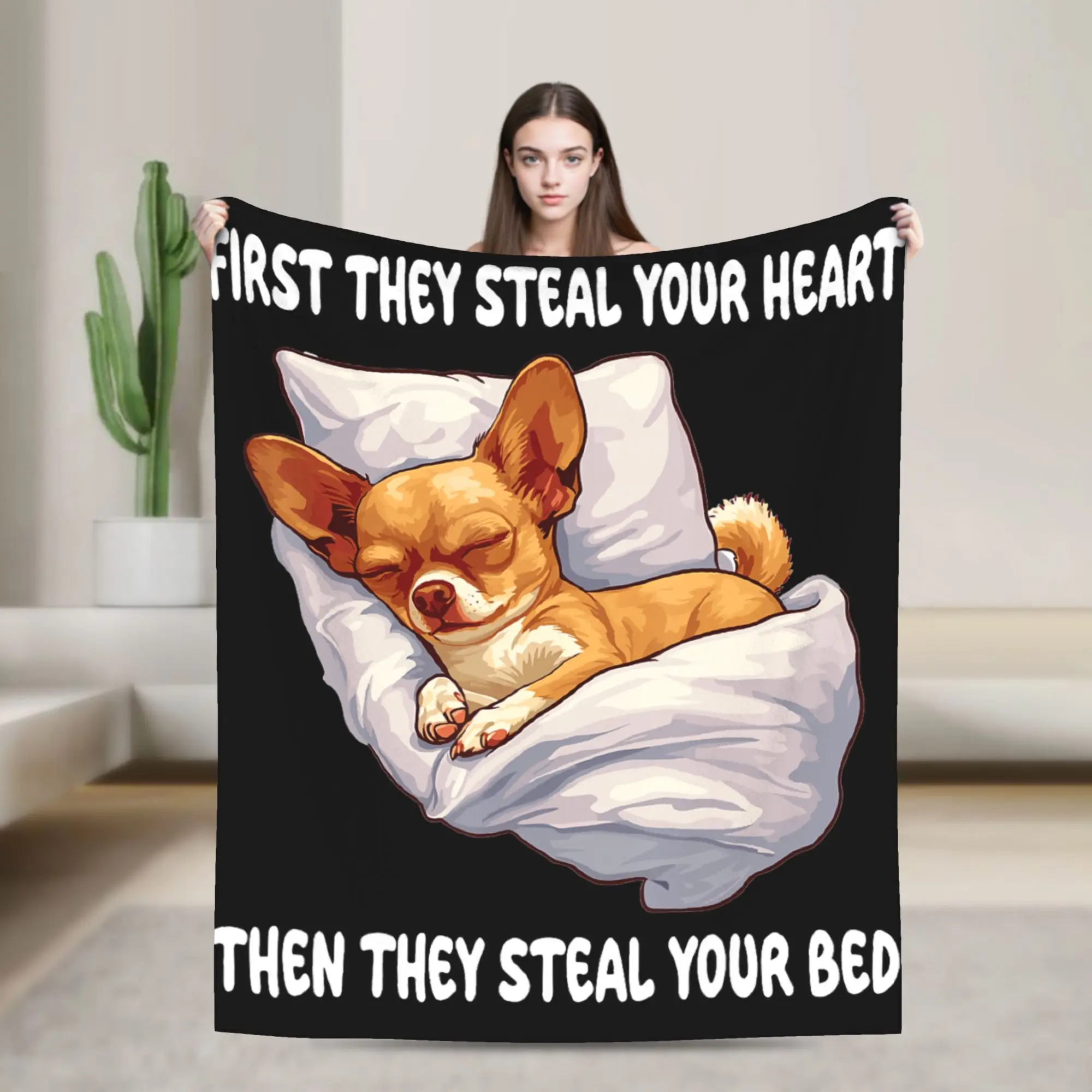 Chihuahua Chiwawa Sleeping Pajamas Nightgown  Flannel Blanket Girls  Super Soft Bedding Throws Winter Living Room Bed Cover