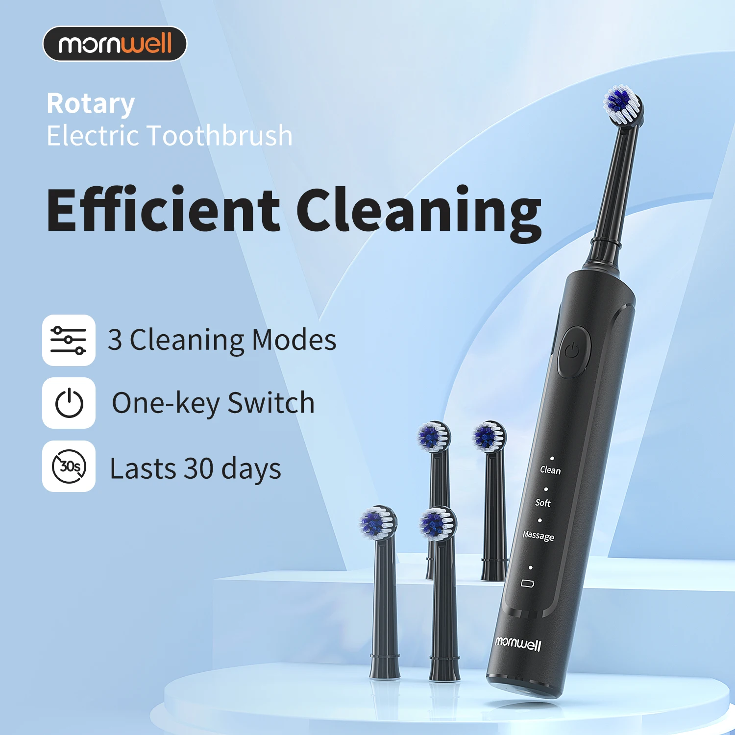 Electric Toothbrush Rotation Clean Teeth Adult 3 Modes Teeth Brush T37 Sonic Electric Tooth Brush With 4 Extra Replacement Heads