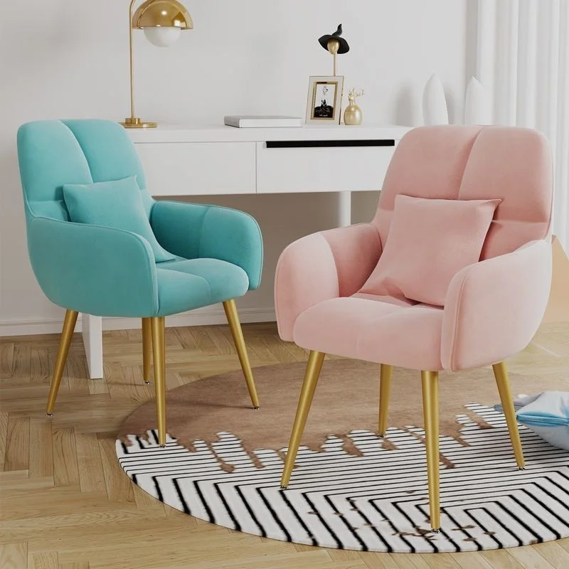 #¥Home Makeup Chair Creative Bedroom Chairs Light Luxury Soft Comfortable Dressing Chair Armrest