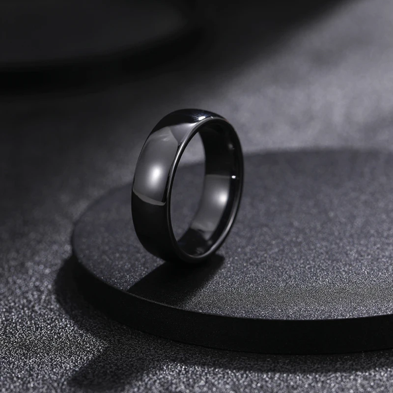 Kolmnsta 2/4/6mm Schwarz Gebürstet Mode Keramik Ring Frauen Männer Hochzeit Ringe Engagement Band Weiblichen schmuck bague Plus Größe 4-14 – Detail 5