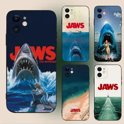Movie J-Jaws Phone Case For iPhone 15,14,13,12,11,Plus,Pro Max,XS,X,XR,SE,Mini,8,7 Soft Silicone Black Cover