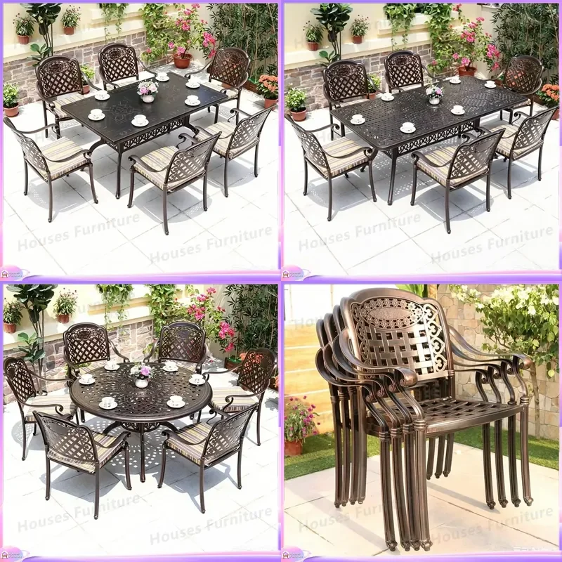 Outdoor Shoe Cabinet Storage Bench Waterproof Aluminum Garden Furniture Set Durable Eco Friendly Tables Chairs Villa Hotel