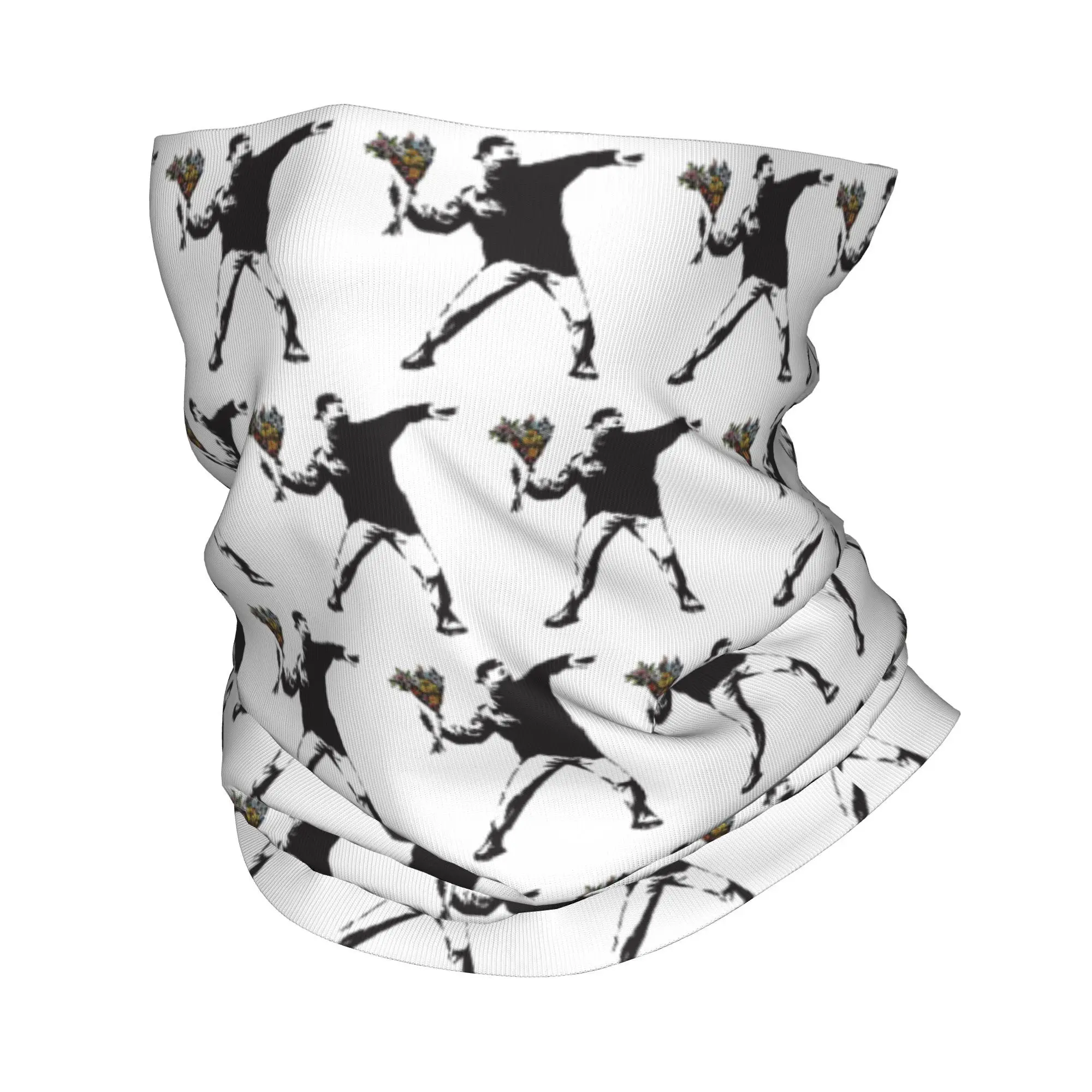 

Бэнкси граффити протест анархист бросают цветы метатель сделать искусство не война бандана шеи гетры шарф повязка на голову езда на велосипеде