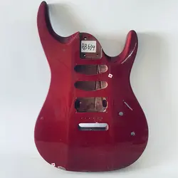 AB634 Electric Guitar Body Unfinished with Paints Damages Metallic Red Color DIY Guitar Parts SSH Pickups 6 Screws Fixed Tremolo