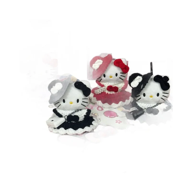 ハローキティぬいぐるみキーホルダーアニメ黒ドレスキティぬいぐるみペンダントキーリング子供ぬいぐるみバッグキーホルダー