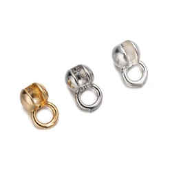 10/20Pcs 4mm 18K Gold Plated Shell Tip With Loop Crimp Ends Bead Connector For DIY Necklace Bracelets Jewelry Making Accessories