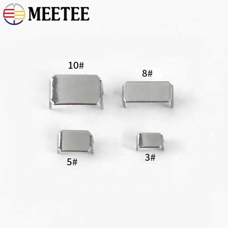 30/50/100Pcs Meetee 3# 5# 8# 10# Metal Zipper Non-slip Stopper End Locks Nylon Zippers Instant Fix Zip Repair Kit Replacement