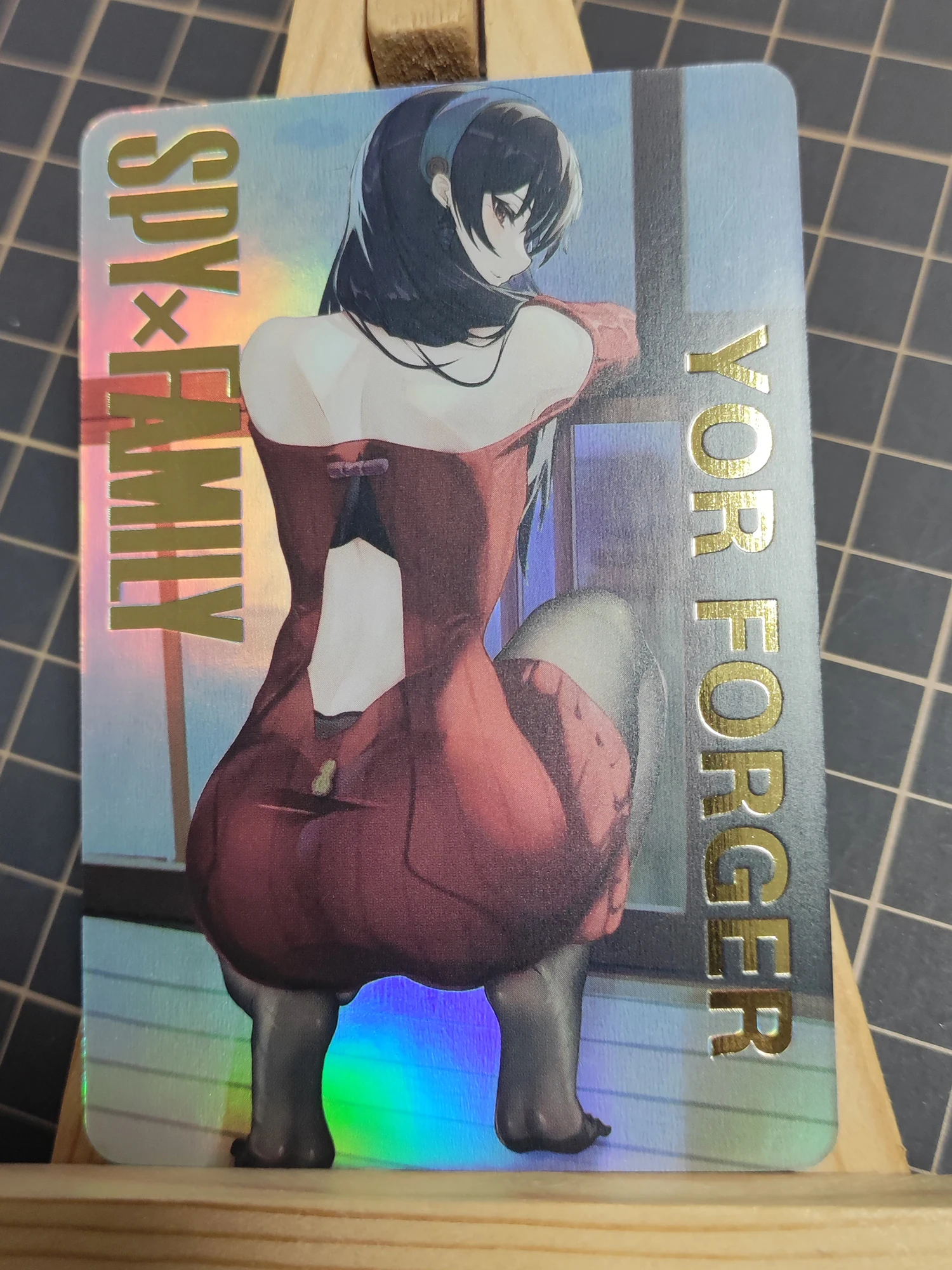 Diy SPY×FAMILY Yor Forger Self-made Card Gilding Flash Cards The Folded Light Sparkles. Starlight Flashes Anime Toy Gift Cartoon