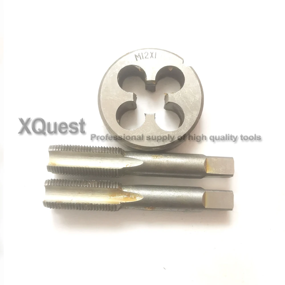 3pcs Right Hand Metric thread Tap and Die set Fine screw hand tap Round dies plug taps dies m8 m10 m12 m14 m16 m18 m20 m22 m24