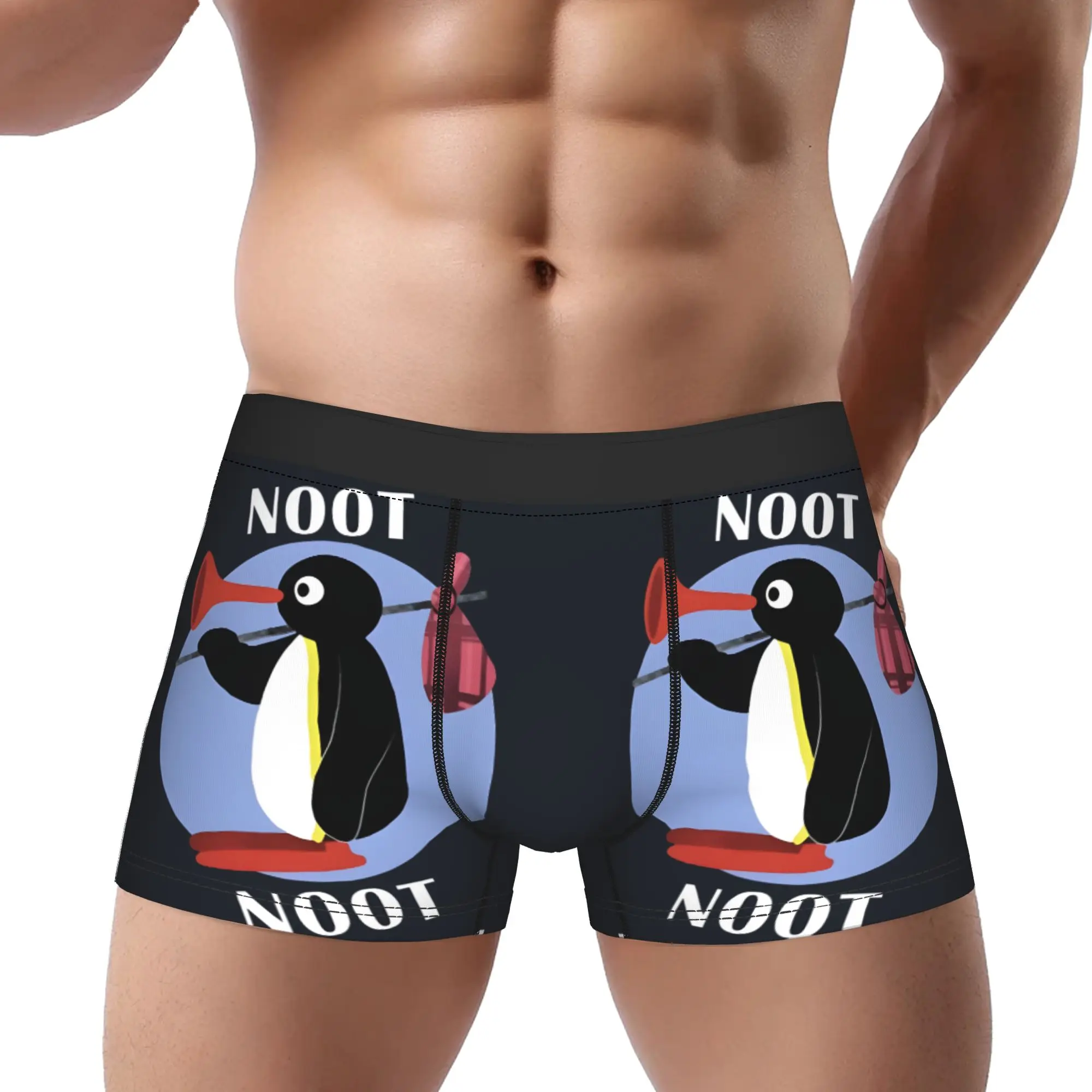 

1Piece Pingu Universal Laughter Underpants Breathbale Man Underwear Print Shorts Boxer Briefs
