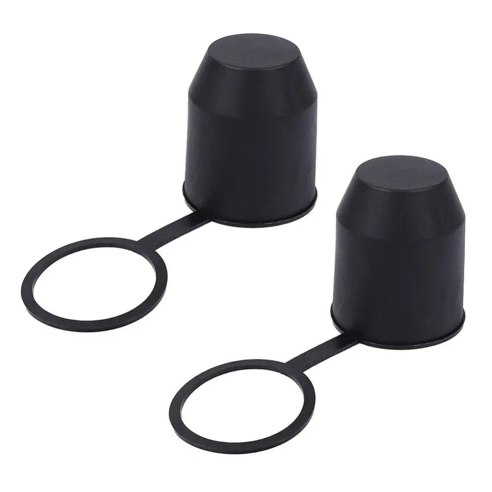 2Pcs/Set Universal Plastic Trailer Hitch Ball Cover Black Hitch Cover Towing Hitch Cover Tow Bar Hitch Protection Caravan Use