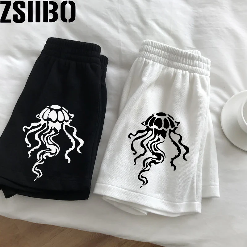 Jellyfish Cute Printed Sports Shorts for Women's Summer Women's Shorts Y2k Harajuku Fashion New Full Match Shorts Summer Casual
