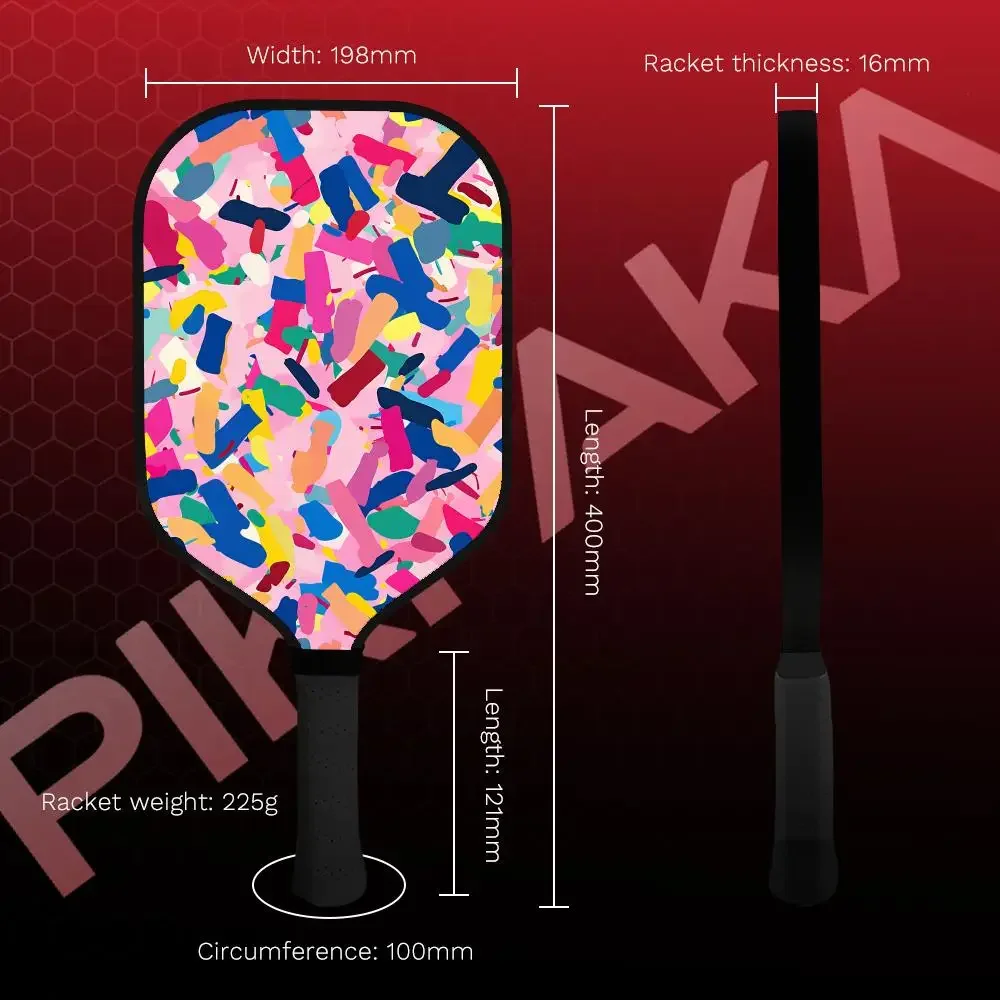 

Pickleball Paddle T700 Carbon Fiber Paddle Set Thermoformed 16MM Honeycomb Core with Bag and Grip Tape HOT Abstract Colorful