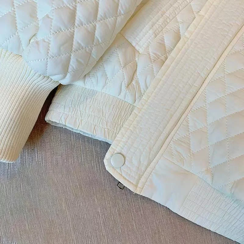 2023 neue Herbst Winter Baumwolle Jacke Lingge Design Baumwolle Mantel für Frauen Koreanische Vielseitige Freizeit Wärme Zipper Oberbekleidung