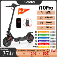 iscooter i10pro Electric Scooter 10 Inch Tire 800W 48V 15Ah Foldable eScooter Max speed 45km/h Range 60KM Kick Scooter With App