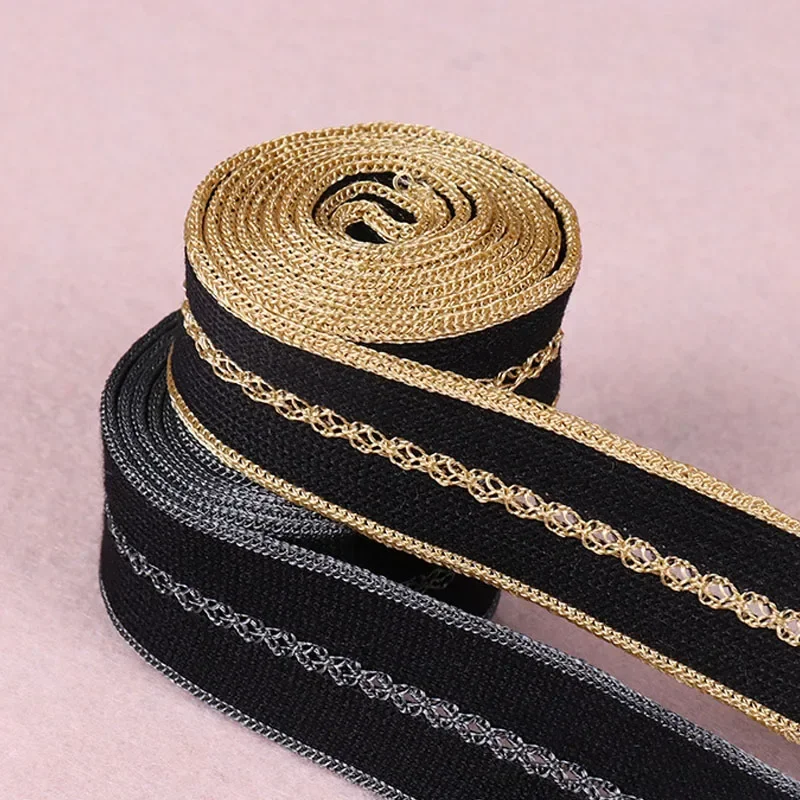 5 Yards Silver/Gold 20mm Knitting Webbing Mercerized Cotton Ribbon For Clothes Pants Side Hat Backpack DIY Sewing Handmade Craft