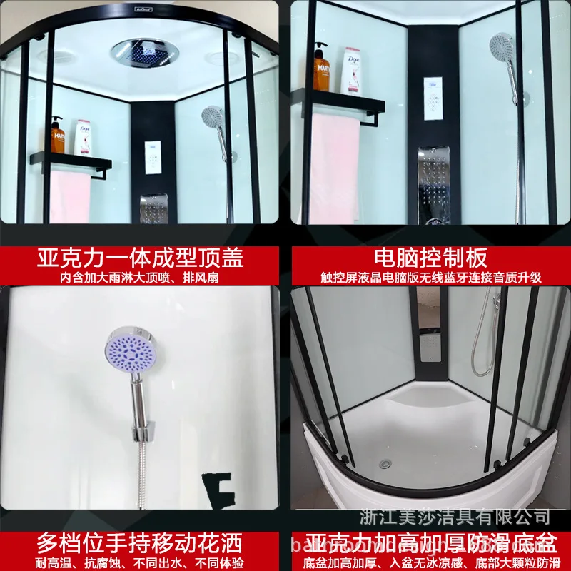 

Fan-Shaped Glass Shower Room Wall Mounted Dry Wet Separation Bathroom Design for Modern Bathrooms