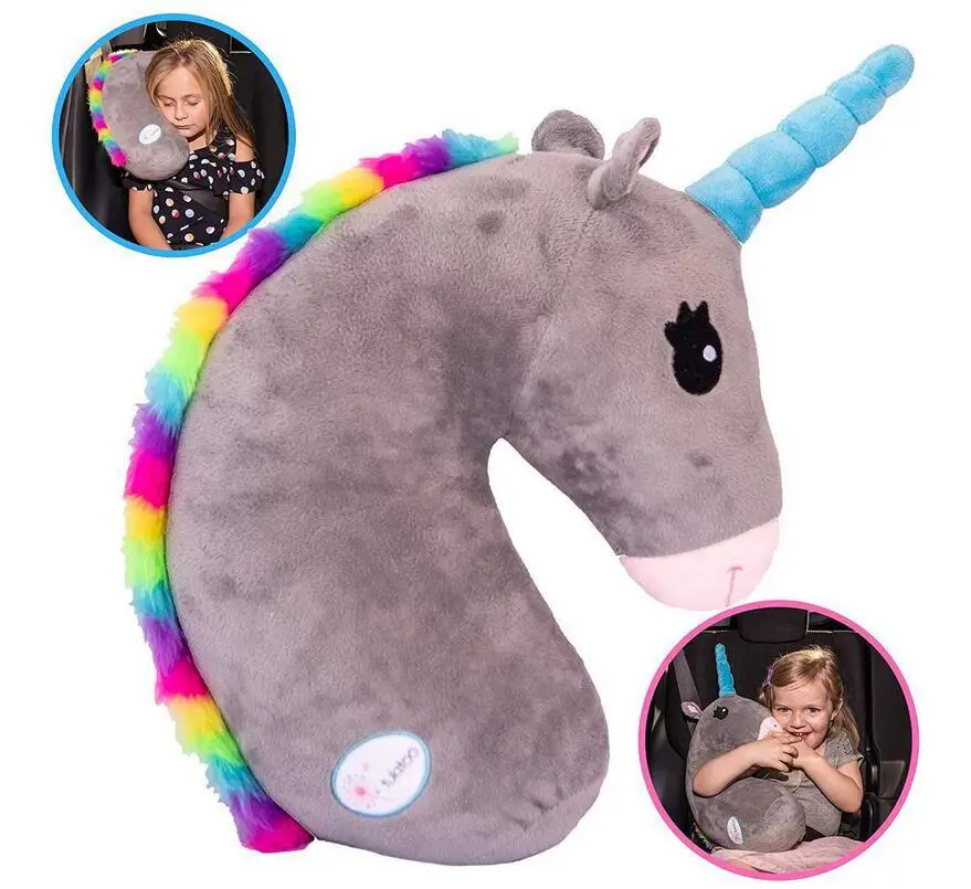 Soft Plush Pillow Cartoon Animal Horse Toy Children's Girl Birthday Gift Lovely Kawaii Unicorn Stuffed Toy Car Shoulder Pillow