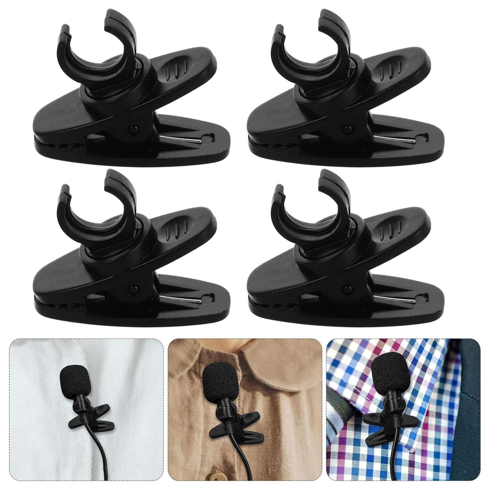 

10Pcs Black 8Mm Rotatable Microphone Clips Lavalier Mic Holder Lapel Mic Clip for Recording Video Professional Use