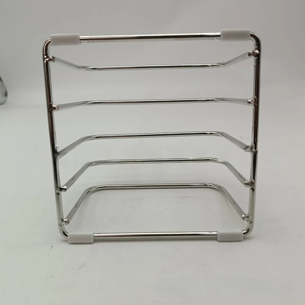 Stainless Steel Cutting Board Storage Rack for Kitchen Countertop Organization with Non Slip Base and Compact Vertical Design