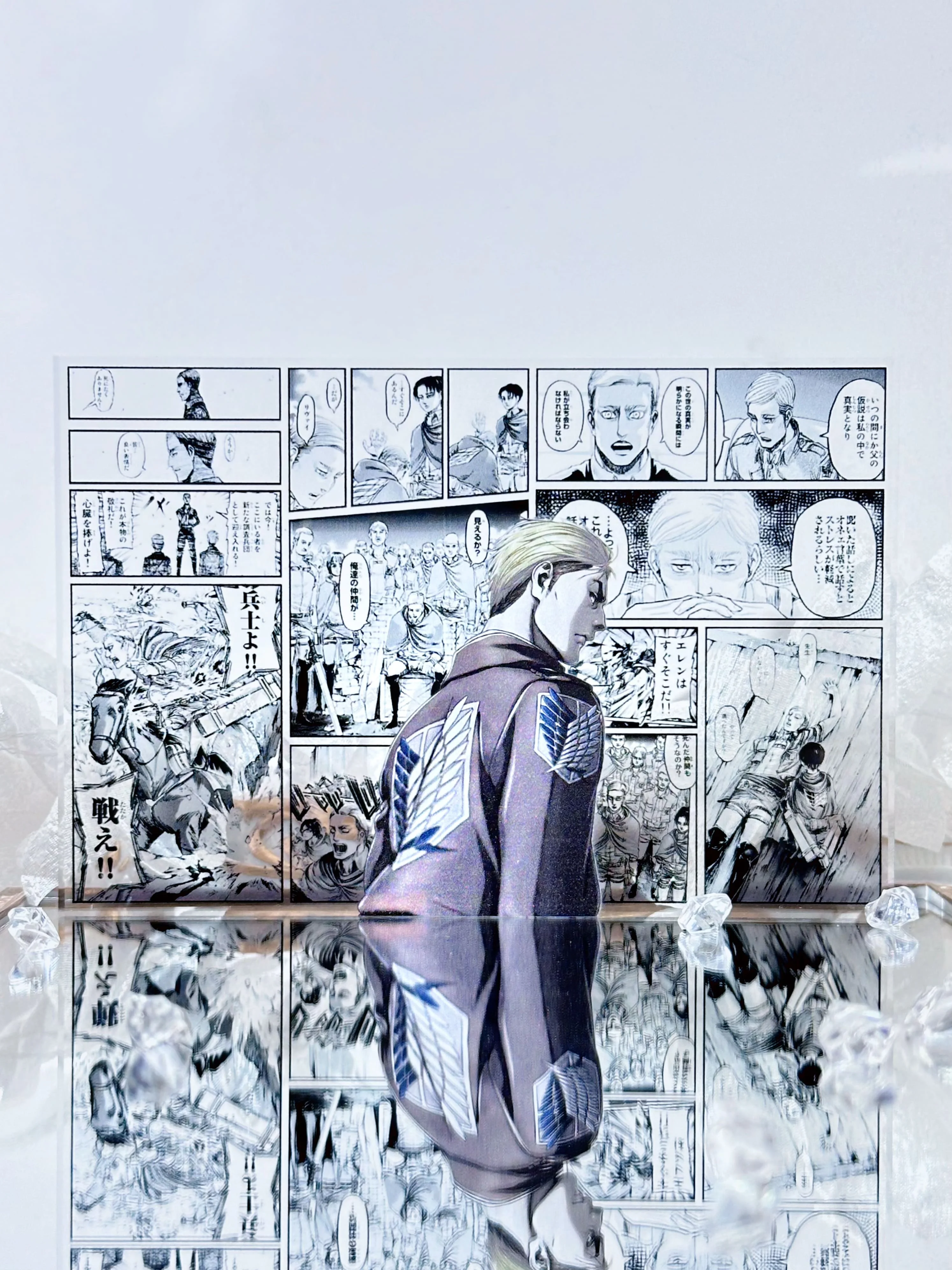 Anime  Attack On Titan Figure Eren Jaeger Comic Acrylic Brick Stand Desktop Ornament Toys Fans collect gifts