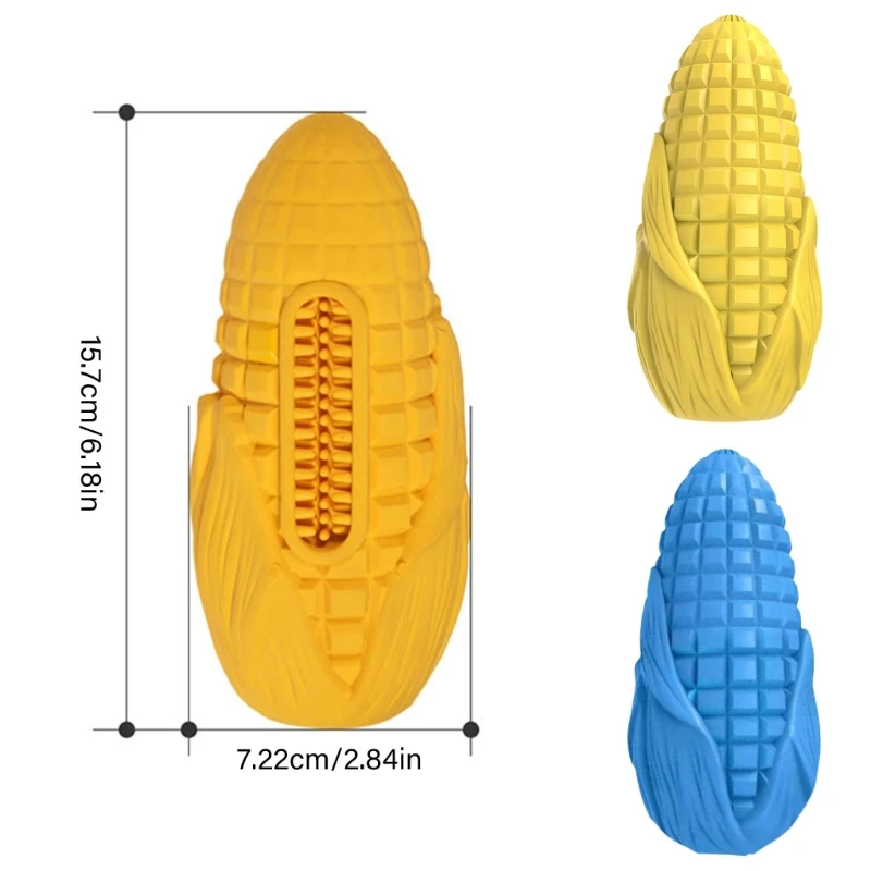 Juguete maíz carnoso chillón para perro, juguete para masticar y moler, resistente a masticar, actividad enriquecedora para