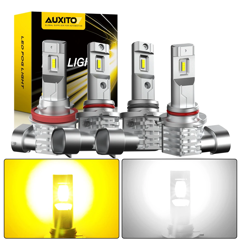 

2 шт. H8 H11 Светодиодные противотуманные фары Canbus 9005 HB3 9006 HB4 Светодиодные противотуманные фары без ошибок H10 Светодиодная лампа накаливания 12 В 55 Вт CSP Чип 6500 К Белый Желтый