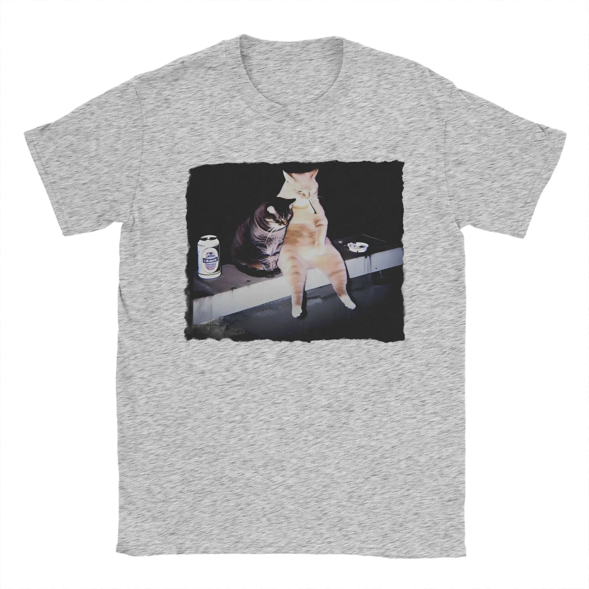 Camisetas con Meme de gato para fumar camisetas impressantes de manga corta con cuello redondo Idea de regalo ropa para mujer #2