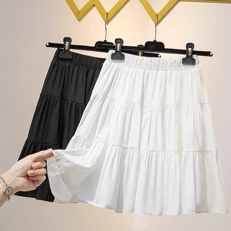 

plus Size Women's Clothing2024Fat Girl Summer Dress New Skirt Pleated Skirt High WaistaWomen's Cake Dress Skirt