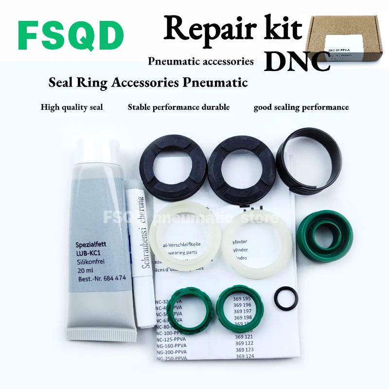 

DNC-32,40,50,63,80,100,125,160,200,250 CD85N10-PS DNU-32 FSQD Rubber NBR PU Repair Kit Seal Ring DNC Series