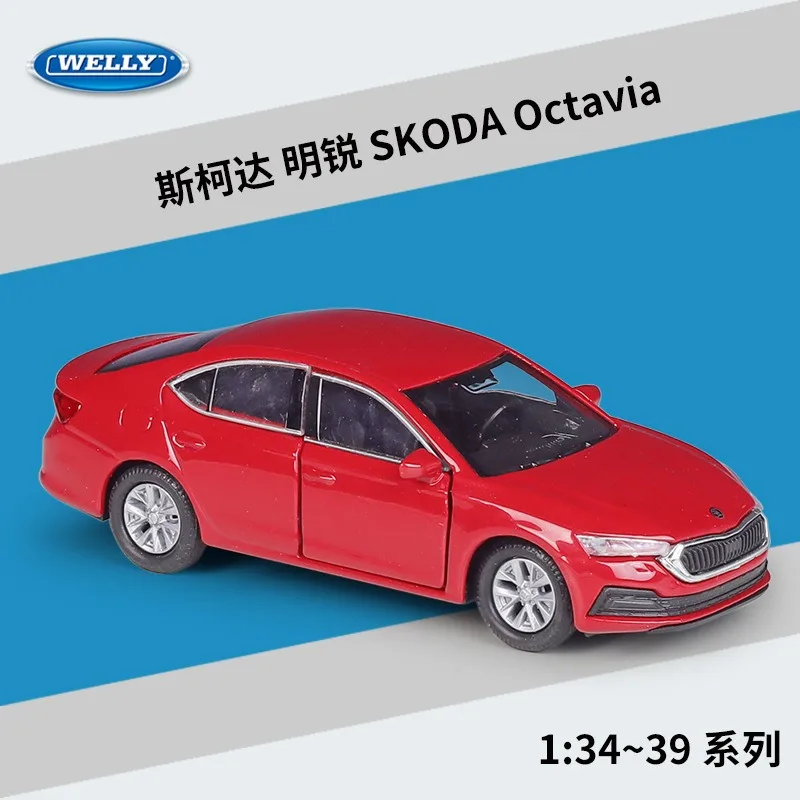 

New WELLY 1:38 Skoda Octavia Car Models Simulated Alloy Pullback Car Finished Product Model Collect Birthday Gift for Children