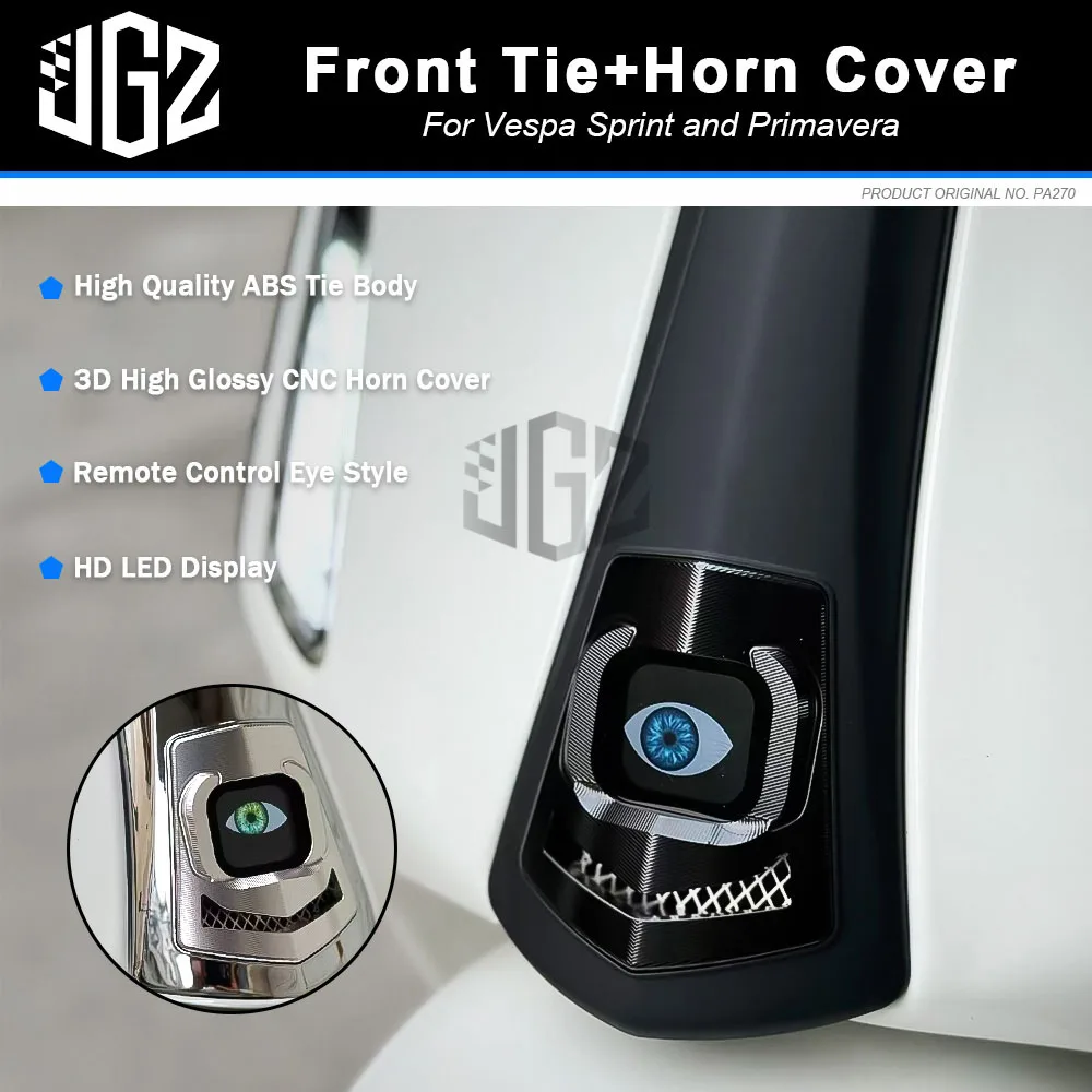

For Vespa Sprint Primavera 150 2019-2023 Motorcycle Accessories Horn Panel Cover Fairing Tie Horn Cover with LED Eye Display