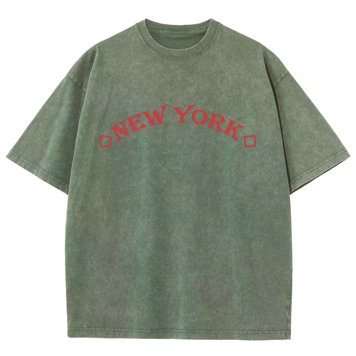 

Unisex Fit Washed Oversized T-Shirt New York Letter print Overseas Exports For Men And Women 15 Colors Streetwear Plus Size