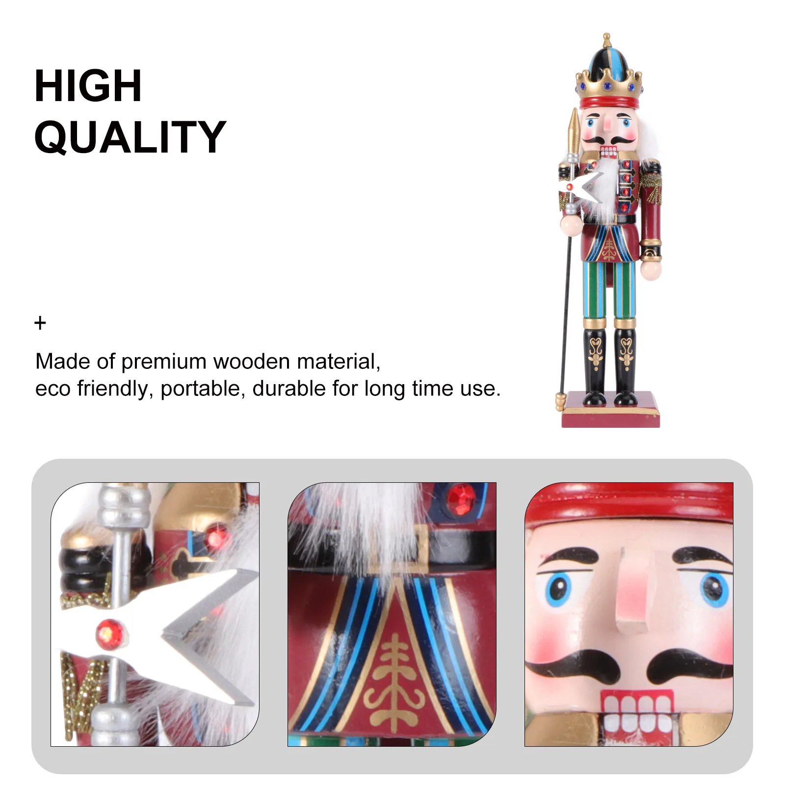 

Wooden Nutcracker Walnut Soldier Decor Craft Premium Puppets Desktop Ornament For Home Office Christmas Gift Decor
