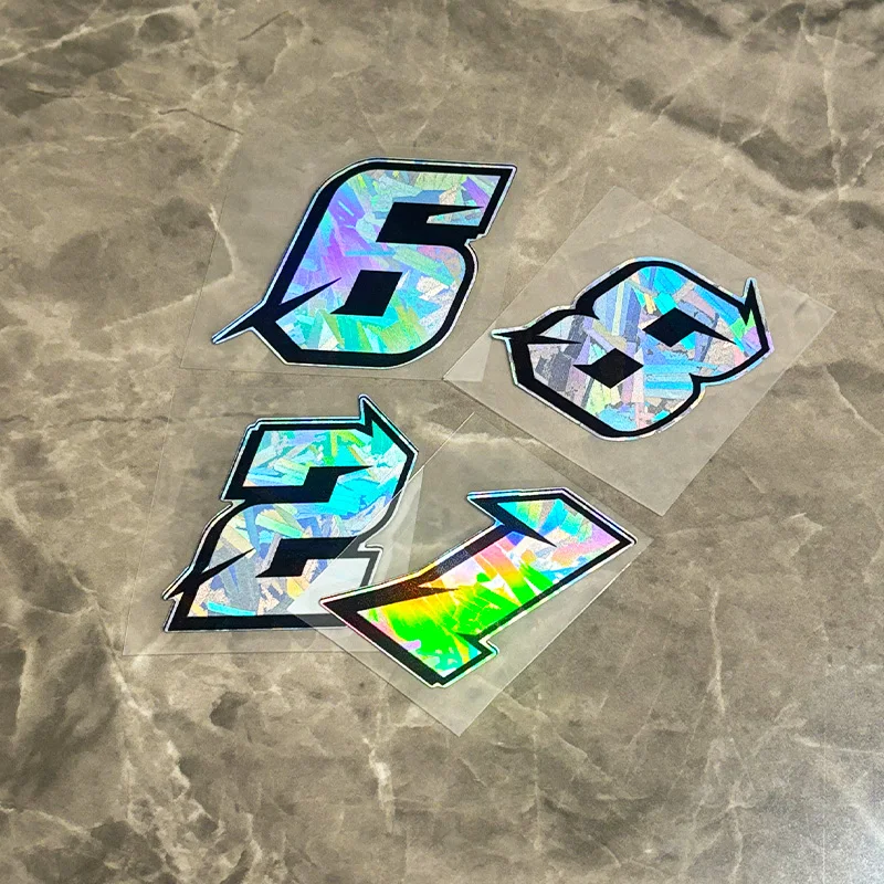 

Waterproof Carbon Fiber Number Decal Holographic Arabic Numeral Sticker Motorbike Bike Helmet Body DIY Accessories
