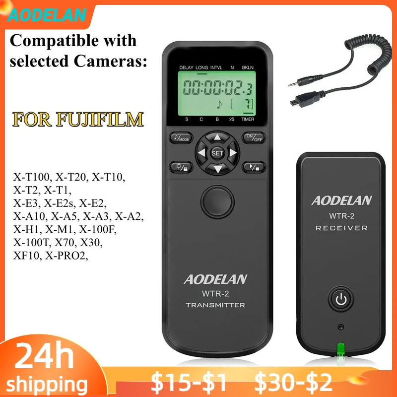 Wireless Shutter Release Intervalometer Timer Remote Control for FUJIFILM X-T200 X-S10 X-E4 X-H1 X-A5 XF10 XT20 XT10 X-T100 X-A3