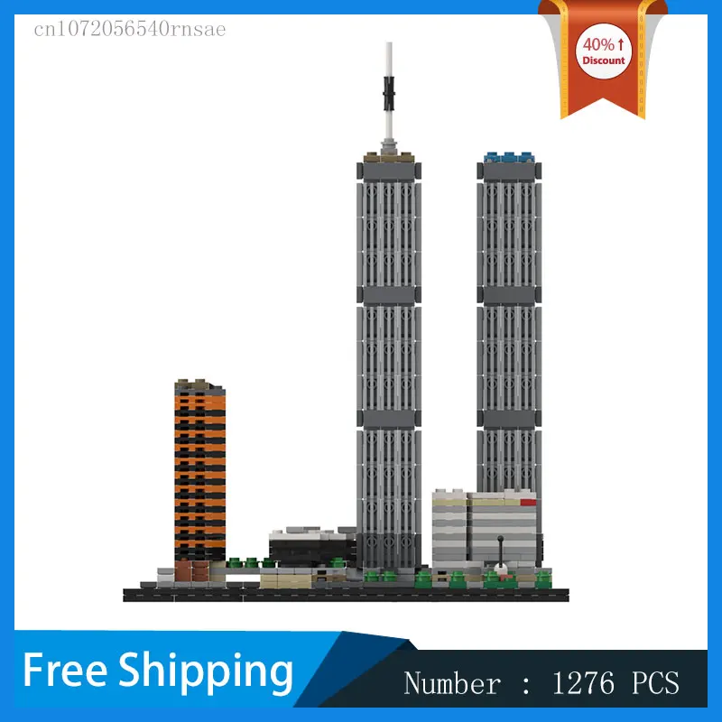 The World Trade Center MOC Building Blocks Modular Model DIY Bricks Assemble Toy Birthday Presents City Architectural Landscape