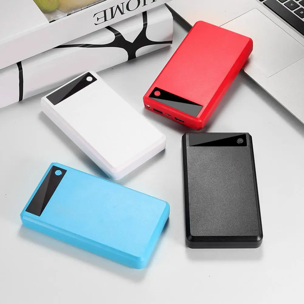 Practical Power Bank Case  Dual USB Micro Type-C Replaceable Power Bank Box  6 X 18650 Mobile Power Bank Shell