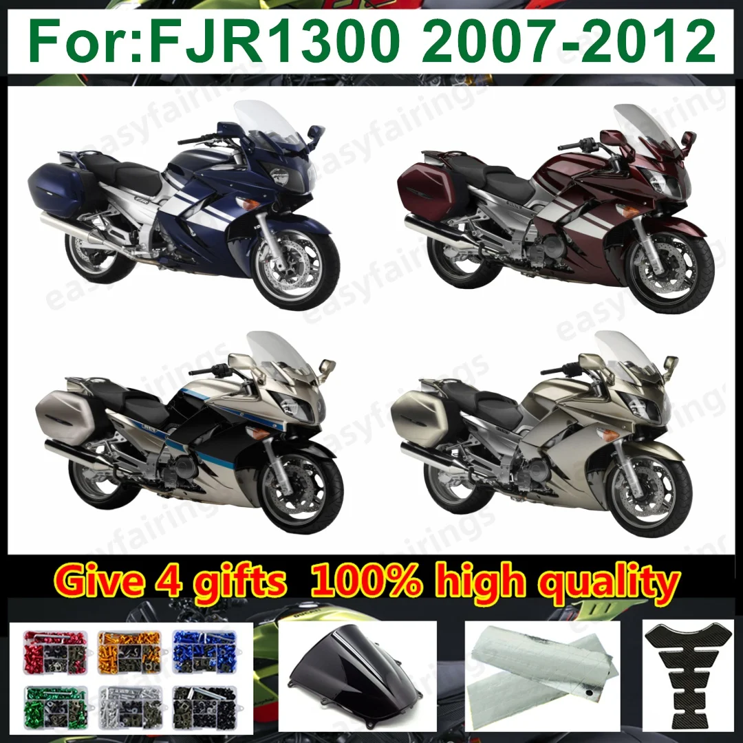 Motorcycle ABS Plastic Fairing Kit Full Bodywork Replacement For FJR1300 07‑12 2007‑2012 Aftermarket Complete Fairings Body