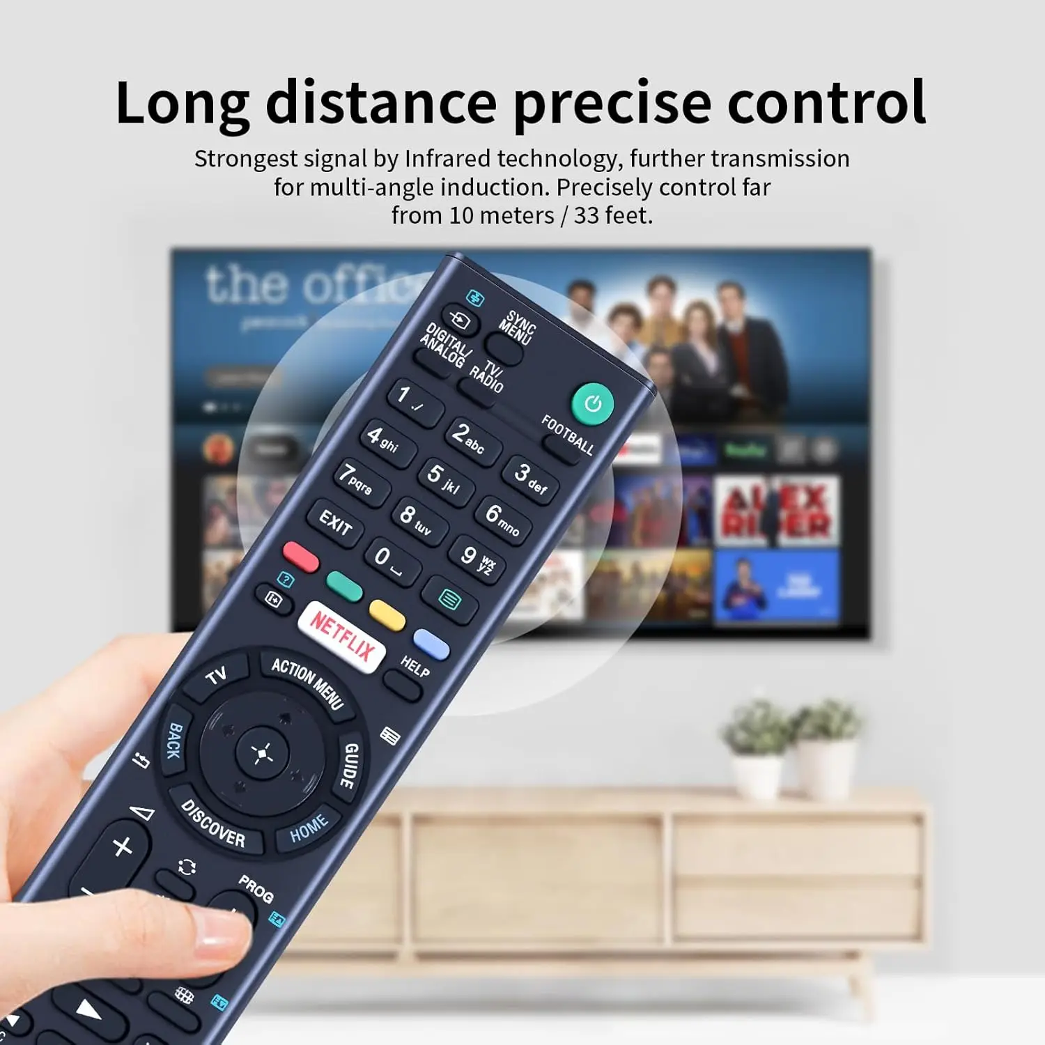 RMT-TX100D Replaced Remote Control Compatible with Sony Smart TV KDL-43W808C KDL-43W75xC KDL-55W755CKDL-50W80xC KDL-50W756C