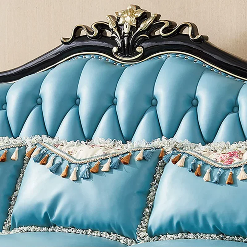 أرائك غرفة المعيشة الفاخرة العصرية المصممة من الجلد الطبيعي أريكة فردية صالة مقطعية أثاث فريد للأطفال #5