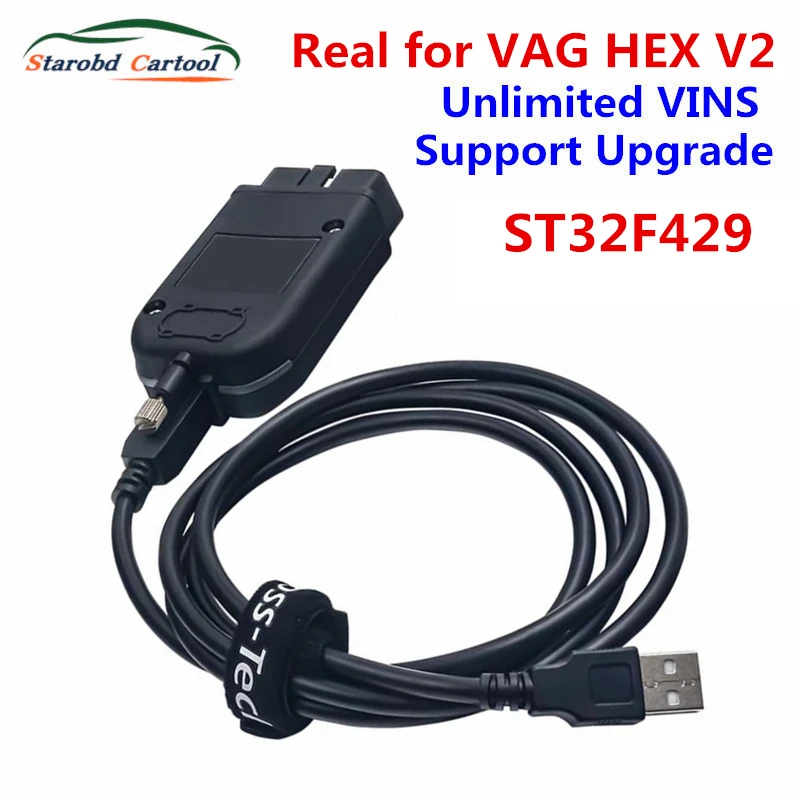 Unlimits STM32F429 Real for VAG HEX V2 Update Online for VAG hex V2 USB Interface For VW/AUDI/Skoda/Seat Supports CAN and UDS