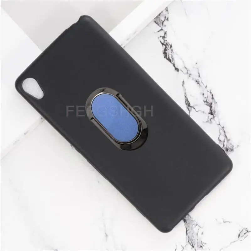 For Sony Xperia XA F3111 F3113 F31115 Back Ring Holder Bracket Phone Case Smartphone TPU Soft Silicone Cover