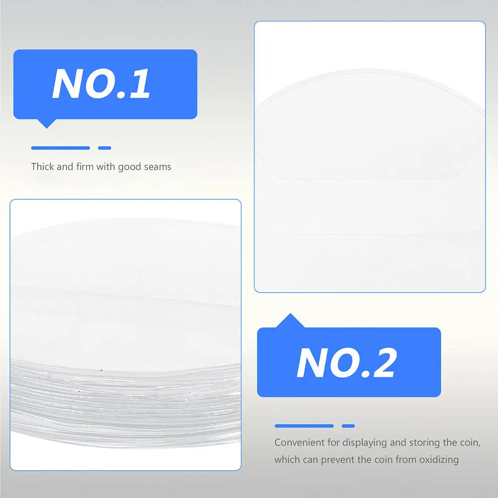 

20pcs Clear Badge Covers Portable Coin Protection Covers For Medal Display Badge Protectors Transparent Round Storage Sleeves