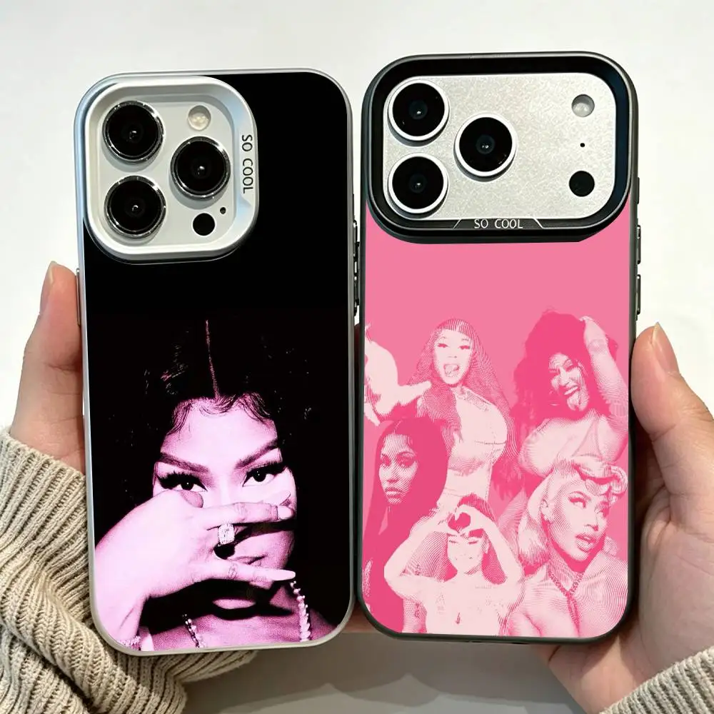 Rapper Nicki Minaj Phone Case For iPhone 18,17,16,15,14,13,12,11 Plus,Pro Max,XS,Colored Silver Plated Inside Cover Gift
