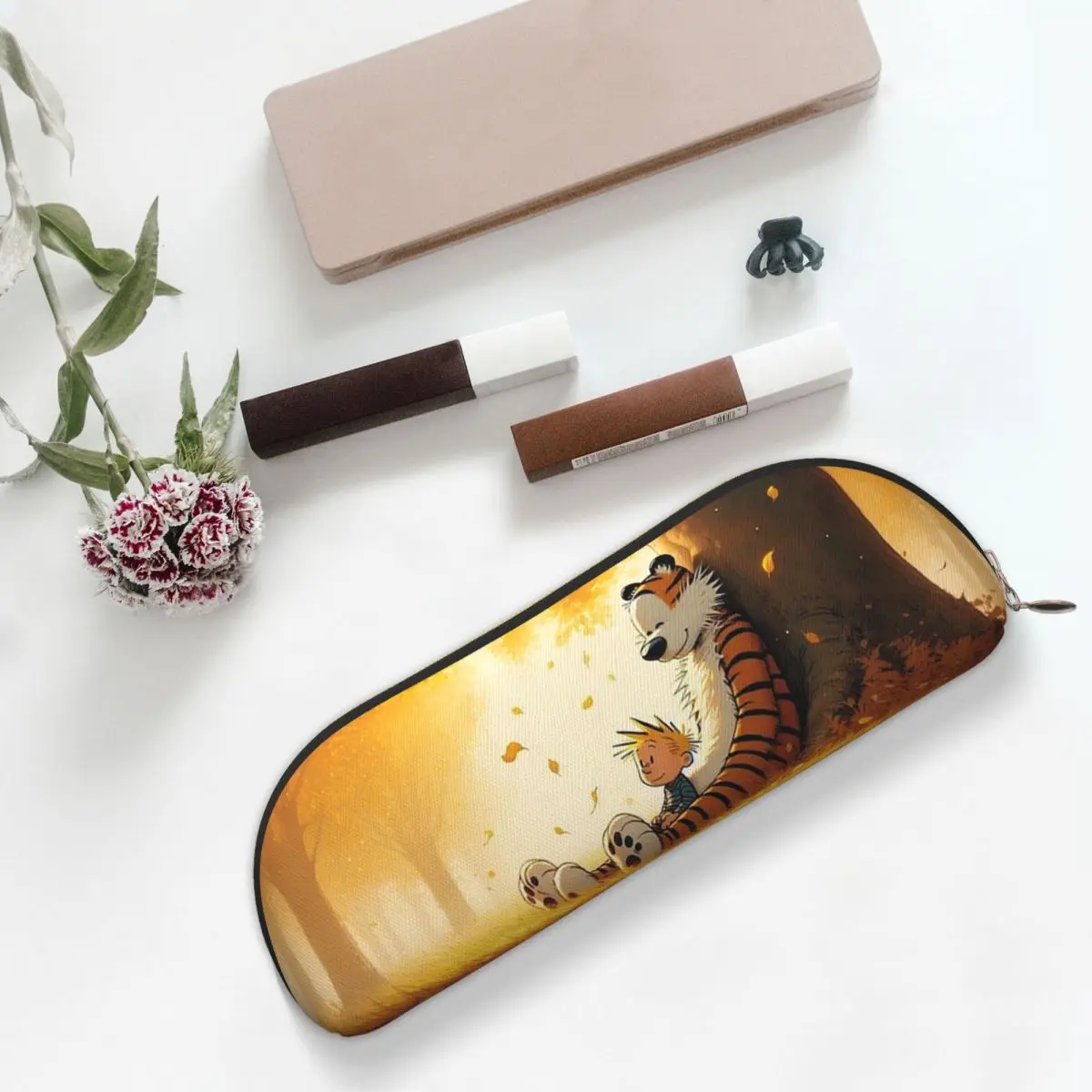 캘빈 호브스 클래식 연필 케이스 펜 홀더 보관 문구 용품 대형 보관 펜 상자 연필 가방 소년 소녀 학교