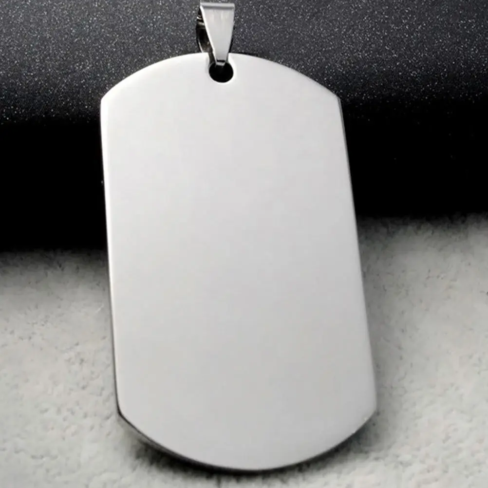 

6pcs Stainless Steel Dog Tags Blank Metal Pendants for DIY Craft Keychain Unfinished Silver Jewelry Accessories