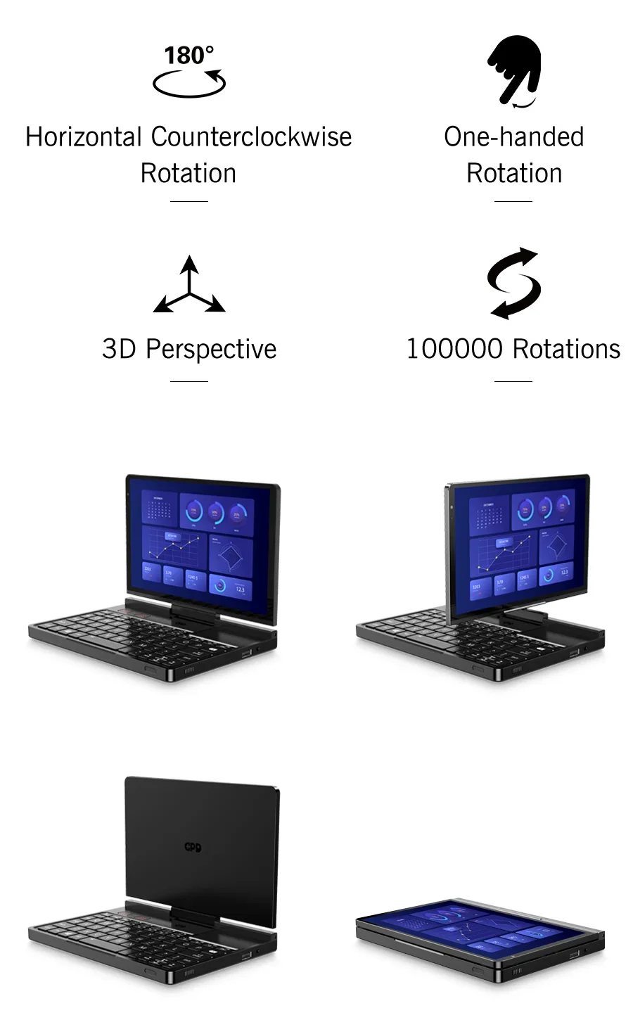 GPD Pocket 4 RAM 16GB 32GB 64G Memory 1TB 2TB SSD Hard Disk Windows 11 Home Gaming Laptop Notebook Mini PC Portable Touch Screen