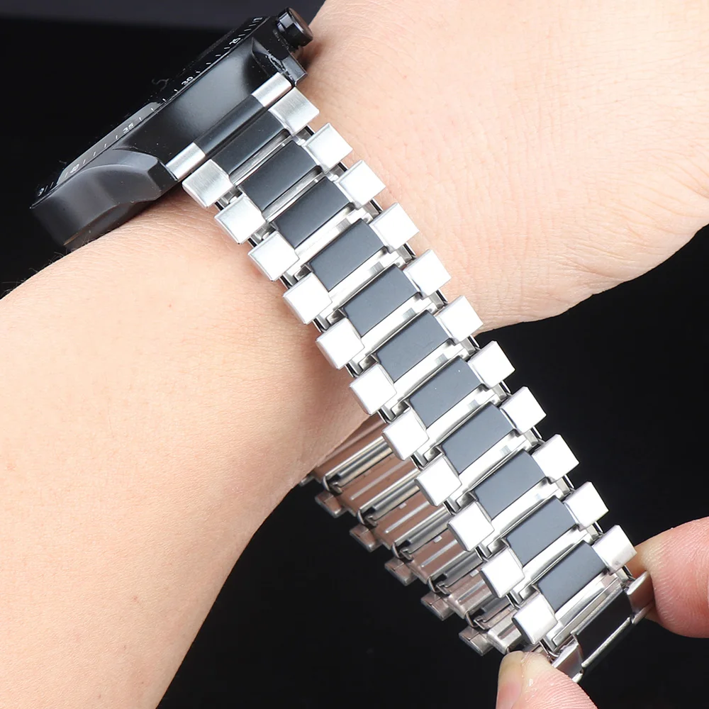22mm Stainless Steel Elastic Band For Huawei Watch 5/4/3GT5/4/3/2 Strap Samsung Galaxy Watch 8 8Classic Ultra2/1 47mm Bracelet