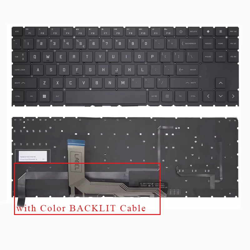 New UK US QWERTY Keyboard for HP Omen 15-EK Series 15-EK0000 15-EK1000 15T-EK000 15-EK0019NR 15-EK0020CA Black, RGB BACKLIT